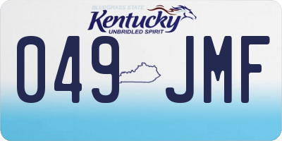 KY license plate 049JMF