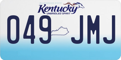 KY license plate 049JMJ