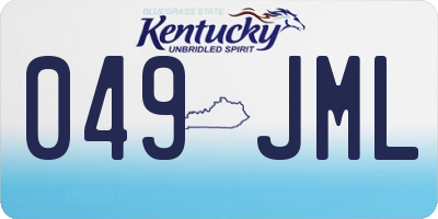 KY license plate 049JML