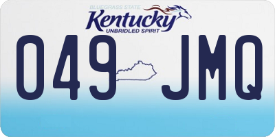 KY license plate 049JMQ