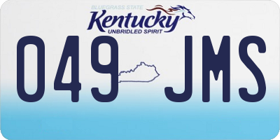 KY license plate 049JMS