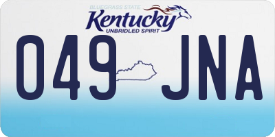 KY license plate 049JNA