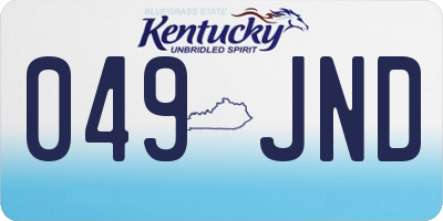 KY license plate 049JND