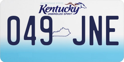 KY license plate 049JNE