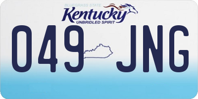 KY license plate 049JNG