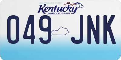 KY license plate 049JNK
