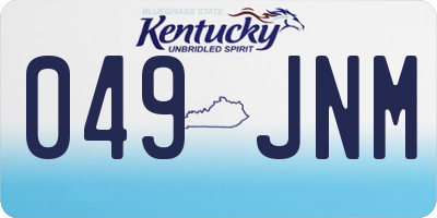 KY license plate 049JNM