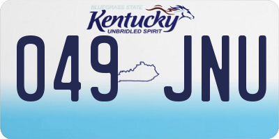 KY license plate 049JNU