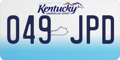 KY license plate 049JPD