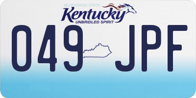 KY license plate 049JPF