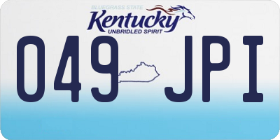 KY license plate 049JPI