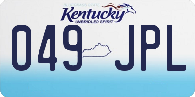 KY license plate 049JPL