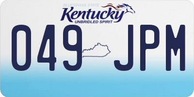 KY license plate 049JPM