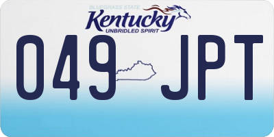 KY license plate 049JPT