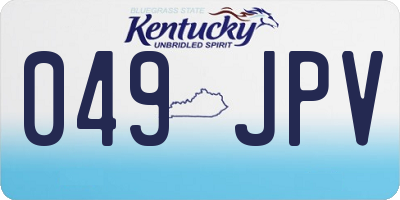 KY license plate 049JPV