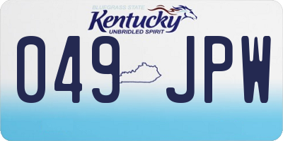 KY license plate 049JPW