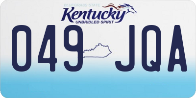 KY license plate 049JQA