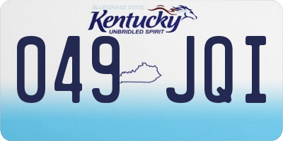 KY license plate 049JQI