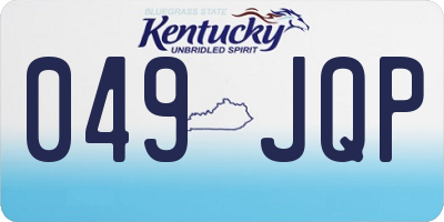KY license plate 049JQP