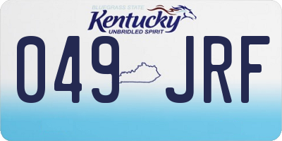 KY license plate 049JRF