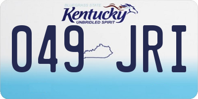 KY license plate 049JRI
