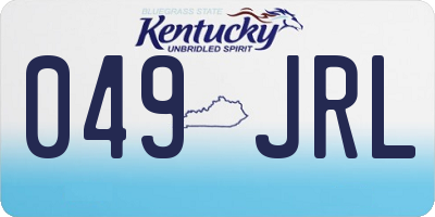 KY license plate 049JRL