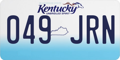 KY license plate 049JRN