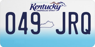 KY license plate 049JRQ