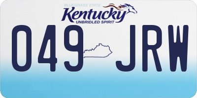 KY license plate 049JRW