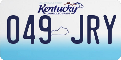 KY license plate 049JRY