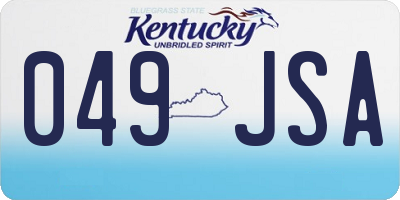 KY license plate 049JSA