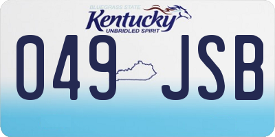 KY license plate 049JSB