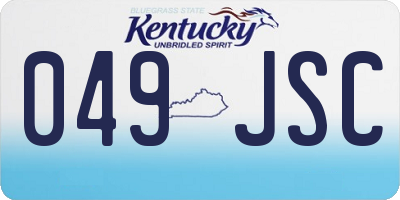 KY license plate 049JSC