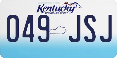 KY license plate 049JSJ