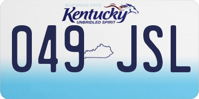 KY license plate 049JSL