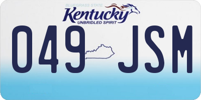 KY license plate 049JSM