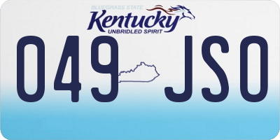 KY license plate 049JSO