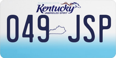 KY license plate 049JSP