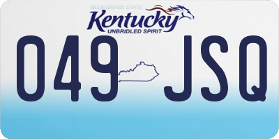 KY license plate 049JSQ
