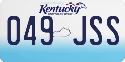 KY license plate 049JSS