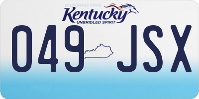KY license plate 049JSX