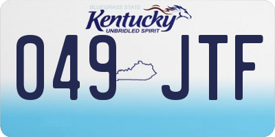 KY license plate 049JTF