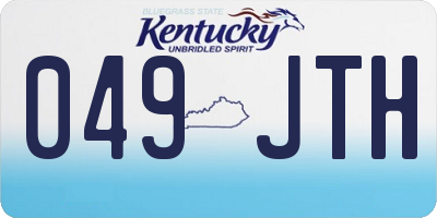 KY license plate 049JTH