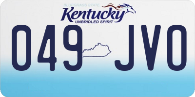 KY license plate 049JVO