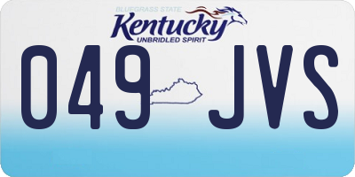 KY license plate 049JVS