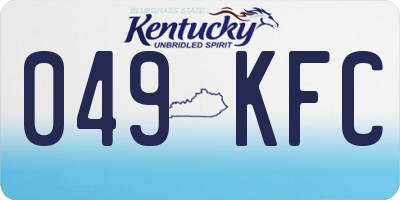 KY license plate 049KFC