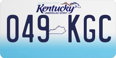 KY license plate 049KGC