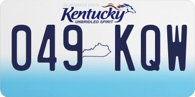 KY license plate 049KQW
