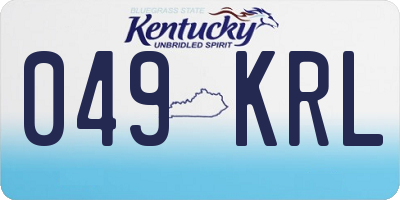 KY license plate 049KRL