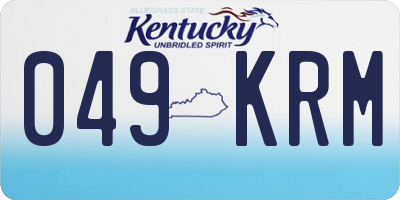 KY license plate 049KRM